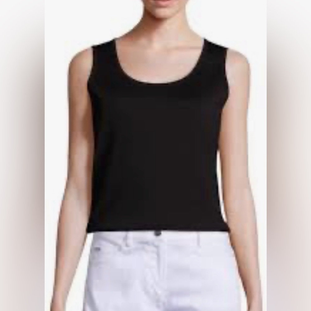 St. John Basics Santana Knit Black Shell Top
